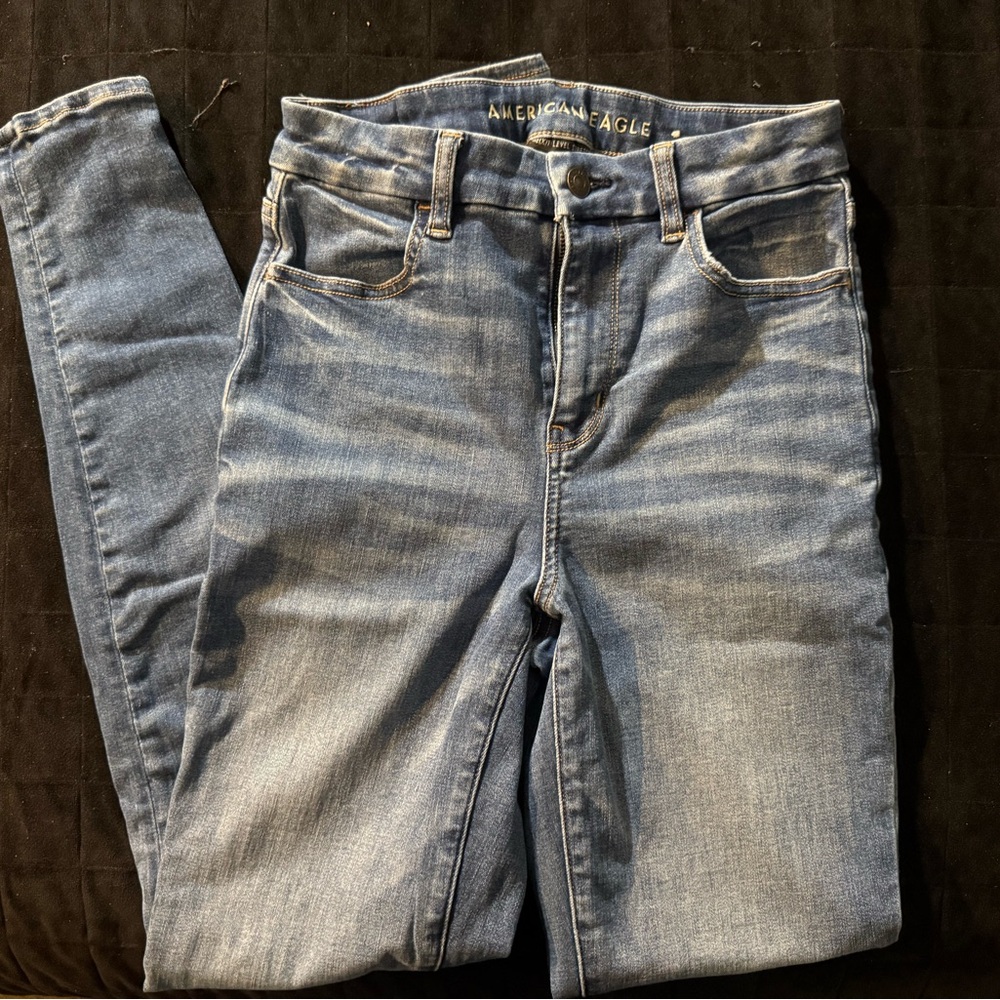 American Eagle Outfitters Women's Light Blue Skinny Jeans